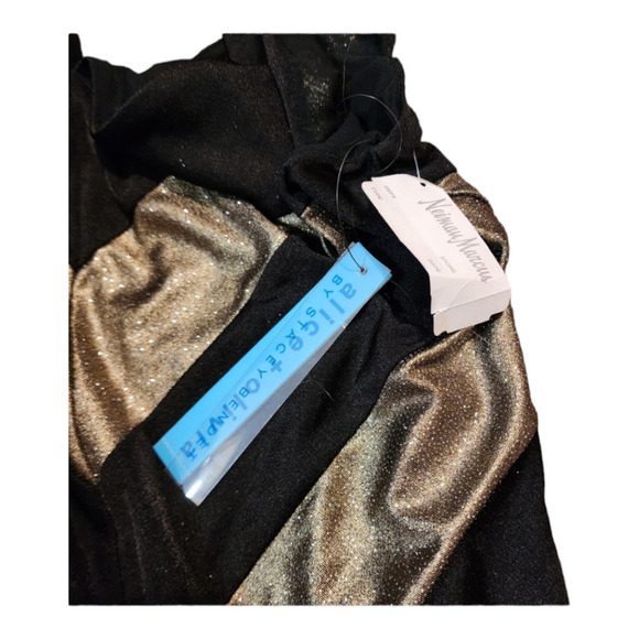 NWT Alice+Olivia Vida Metallic Chevron-Stripe Dress size medium - Picture 6 of 10